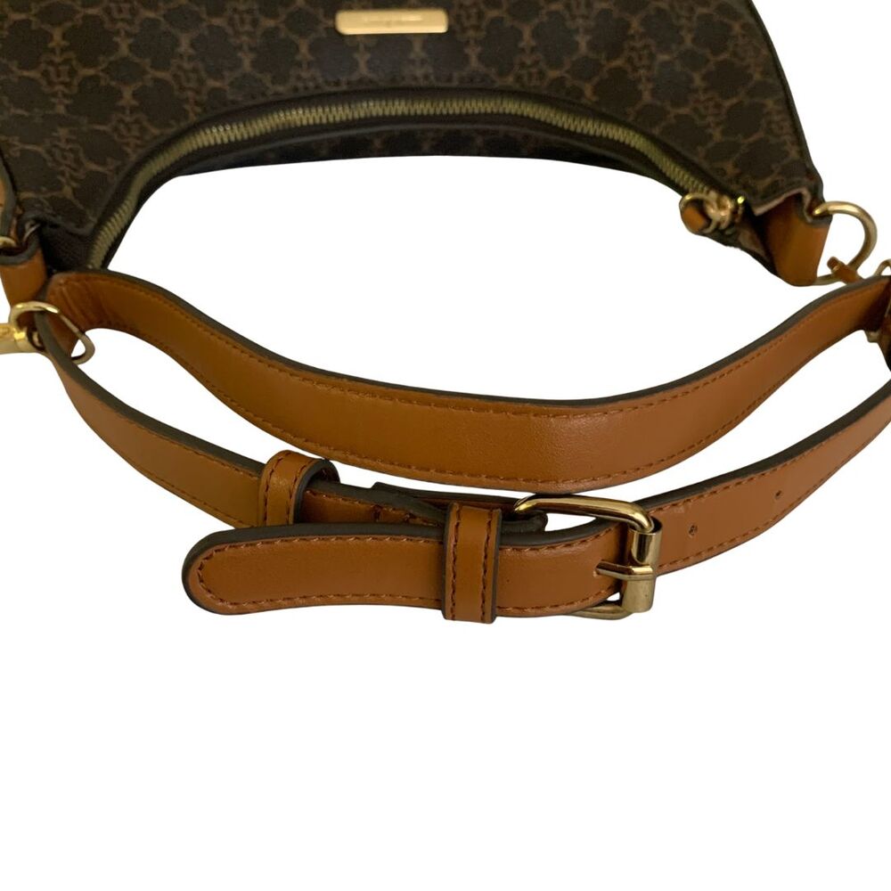 Nanette Lepore Brown and Tan Monogram Hobo Shoulder Bag Small - Picture 8 of 12
